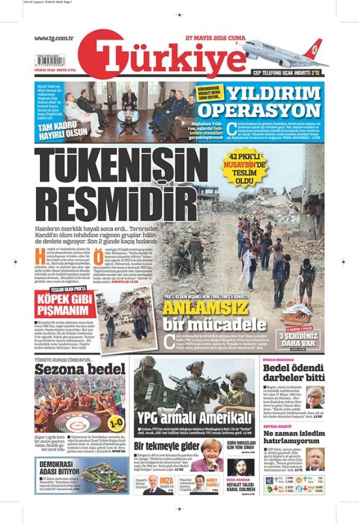 Günün gazete manşetleri - 27 Mayıs 2016
