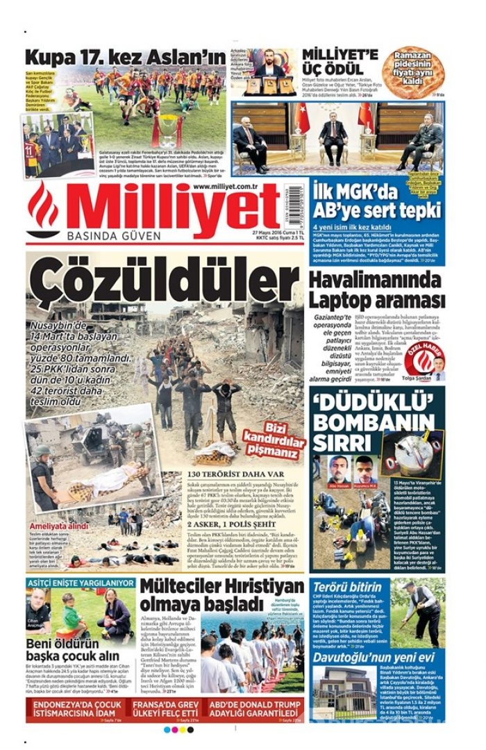 Günün gazete manşetleri - 27 Mayıs 2016
