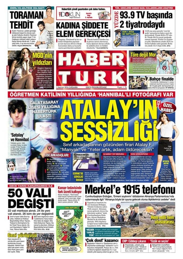 Günün gazete manşetleri 1 Haziran 2016