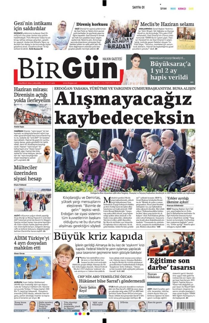 Günün gazete manşetleri 1 Haziran 2016