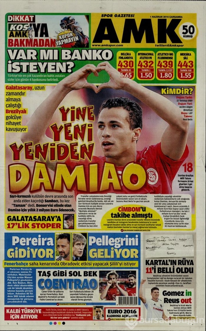 Günün gazete manşetleri 1 Haziran 2016