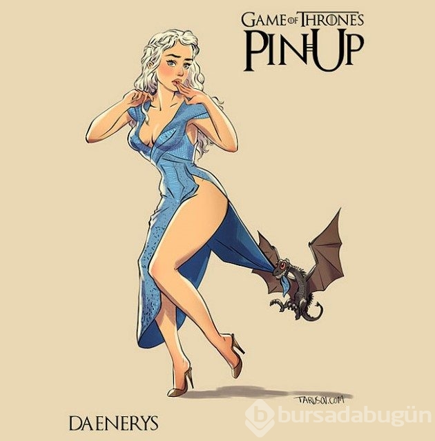 Game Of Thrones karakterlerinin Pin-up kızlarına dönüşümü