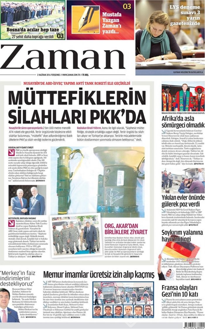 Günün gazete manşetleri - 2 Haziran 2016
