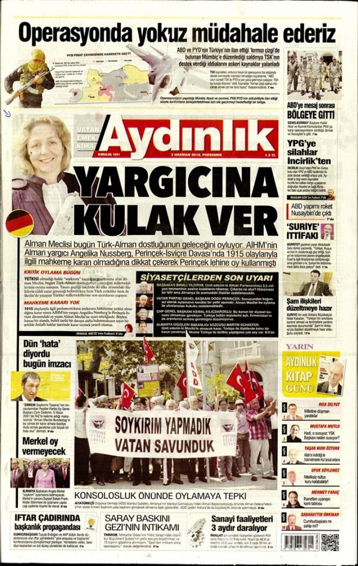 Günün gazete manşetleri - 2 Haziran 2016

