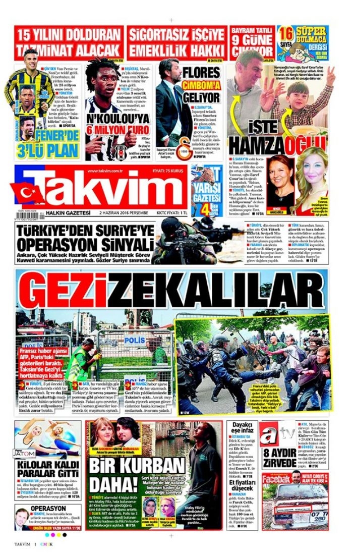 Günün gazete manşetleri - 2 Haziran 2016
