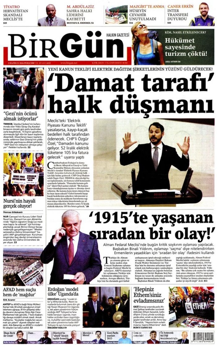 Günün gazete manşetleri - 2 Haziran 2016
