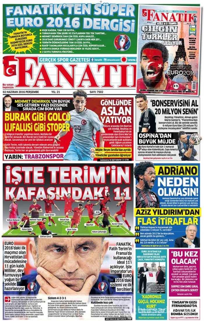 Günün gazete manşetleri - 2 Haziran 2016
