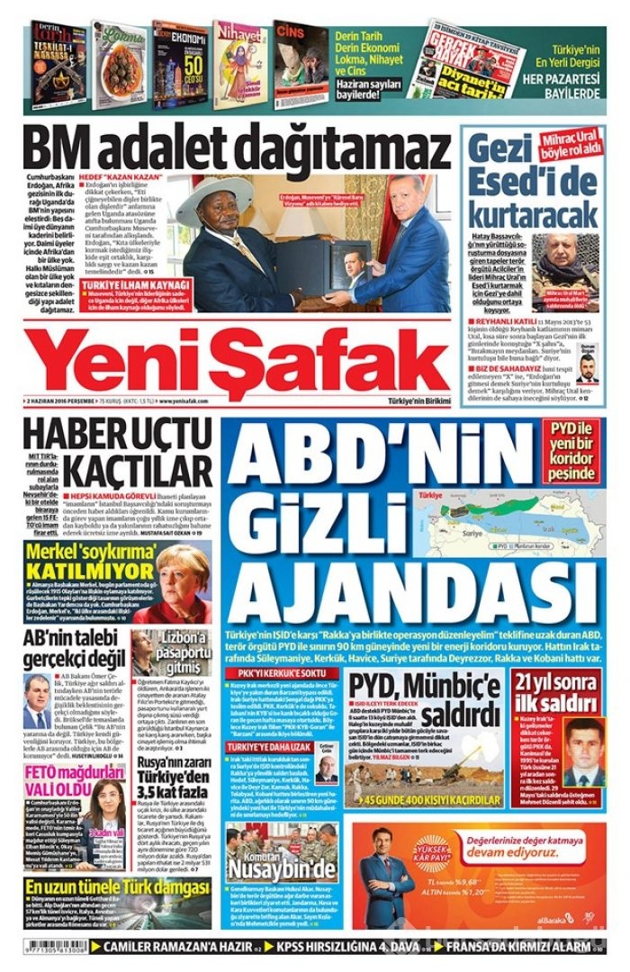 Günün gazete manşetleri - 2 Haziran 2016
