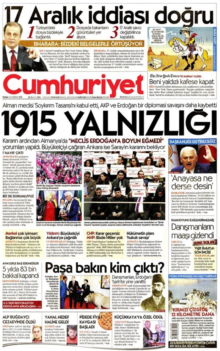 Günün gazete manşetleri - 3 Haziran
