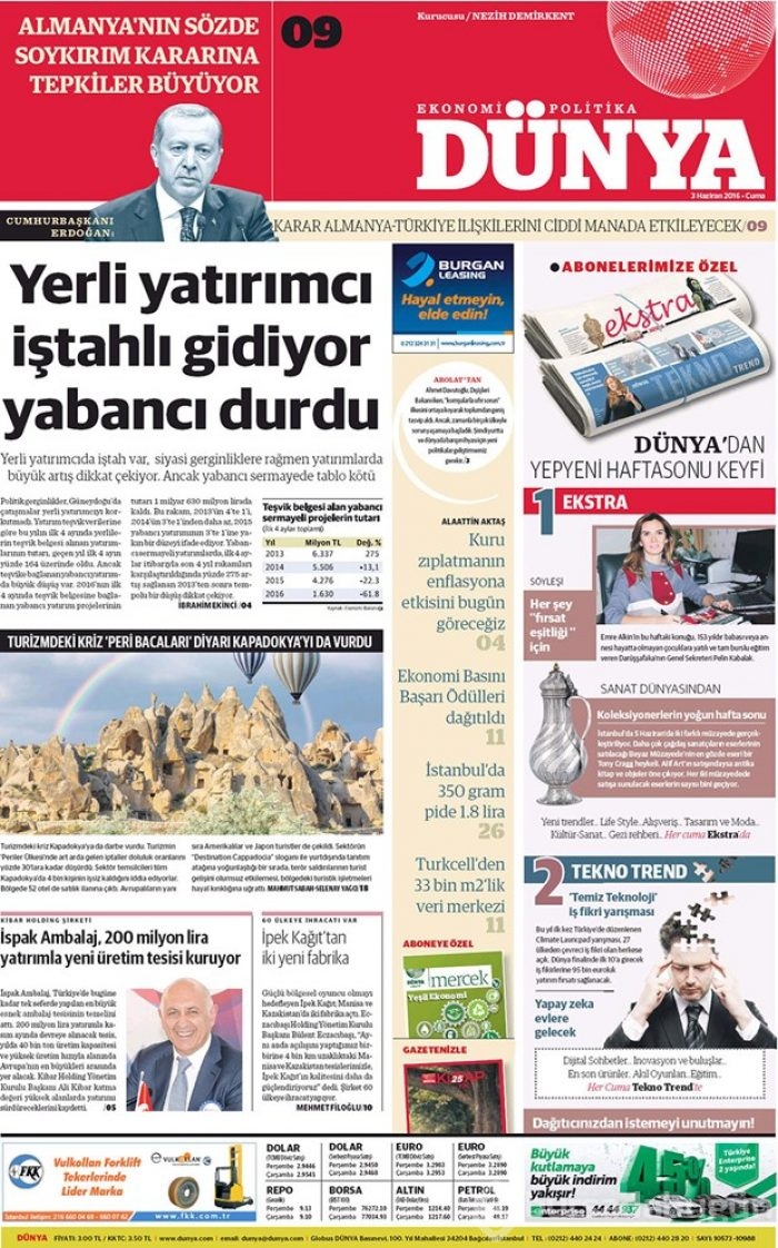 Günün gazete manşetleri - 3 Haziran
