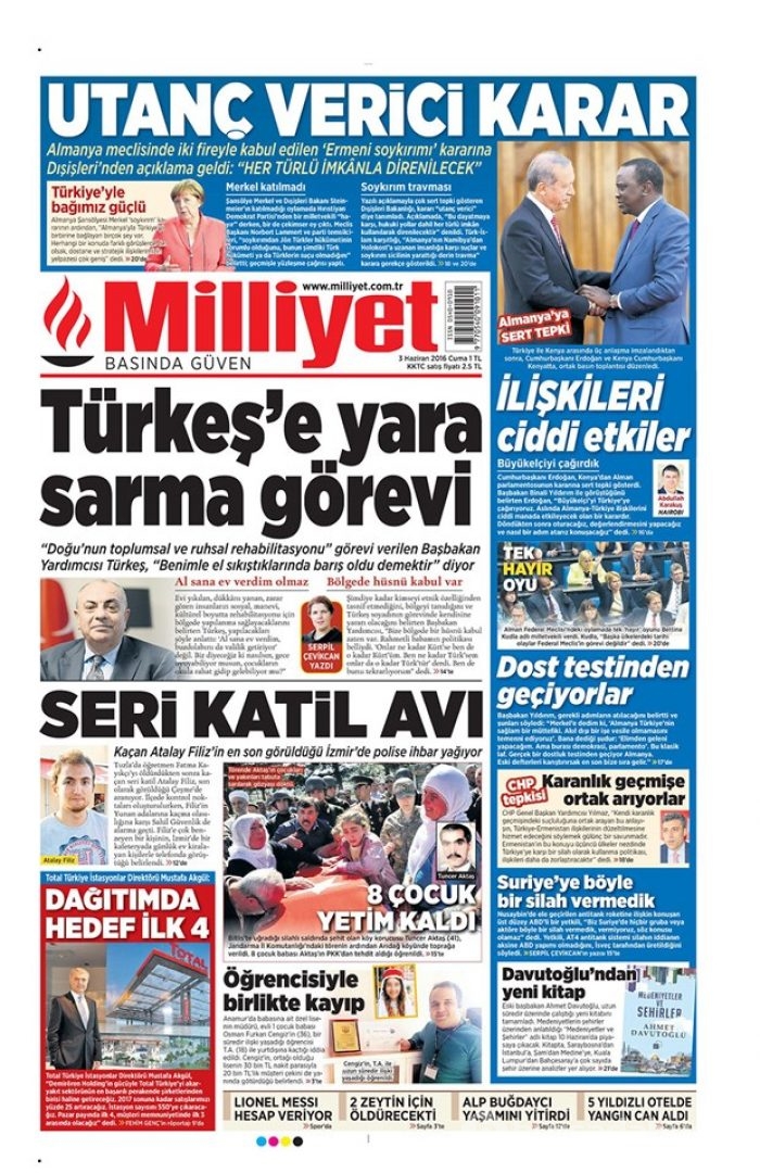 Günün gazete manşetleri - 3 Haziran
