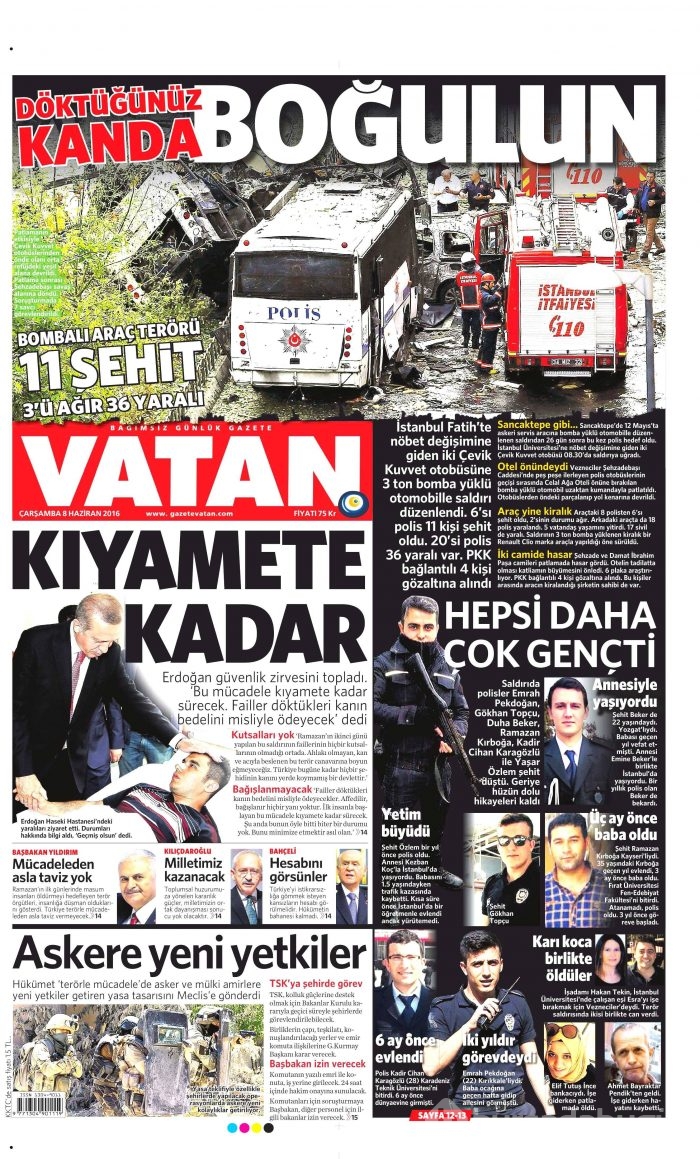 8 Haziran 2016 gazete manşetleri
