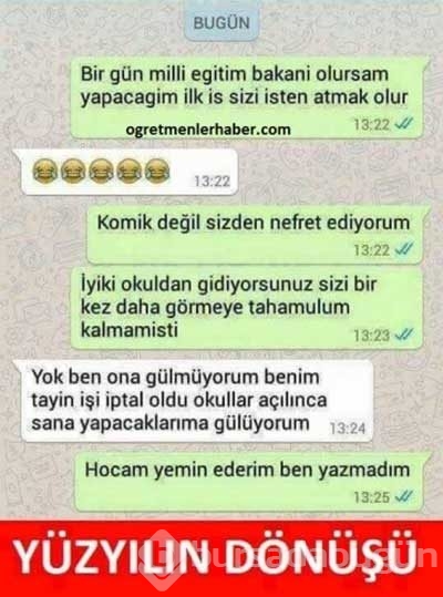 En komik öğretmen-öğrenci mesajlaşmaları