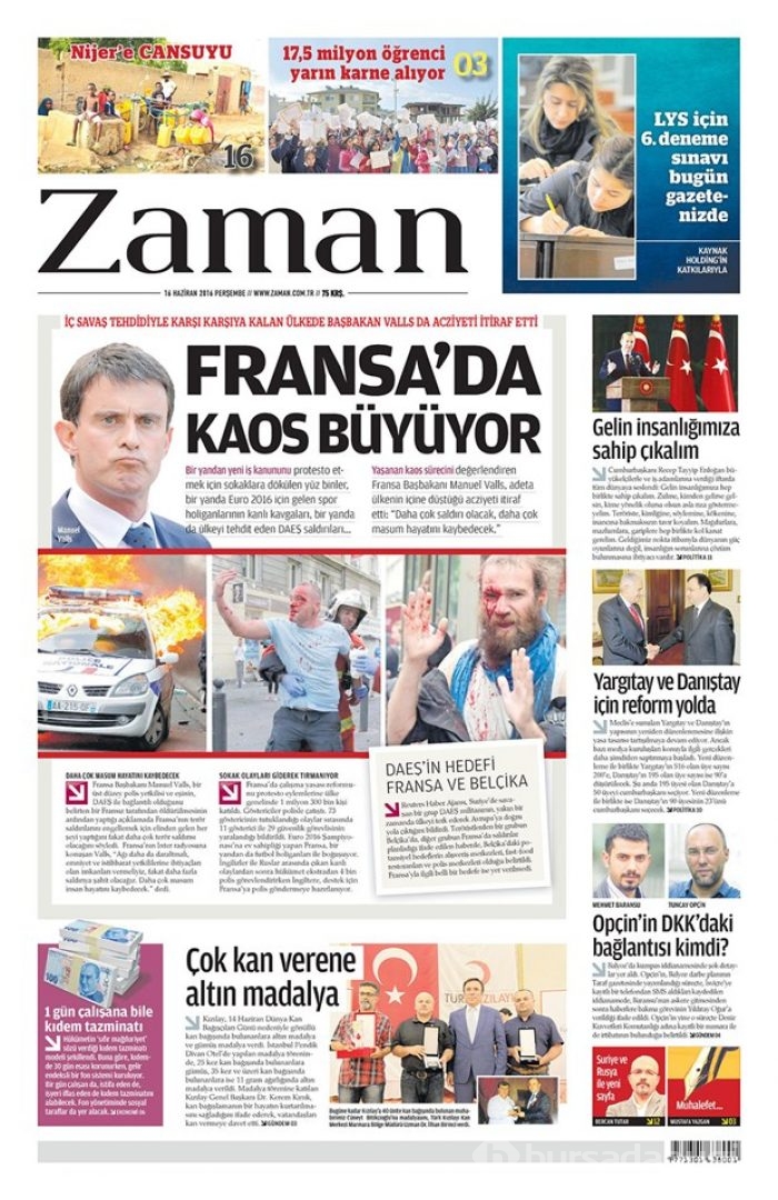 Günün gazete manşetleri - 16 Haziran 2016