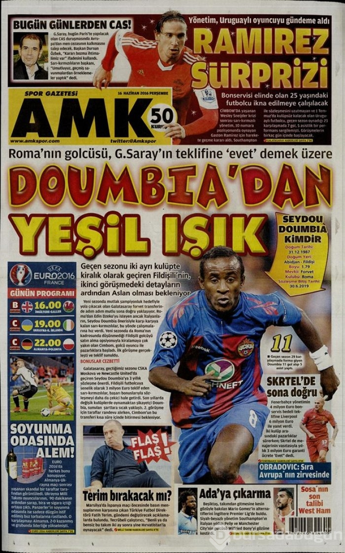Günün gazete manşetleri - 16 Haziran 2016