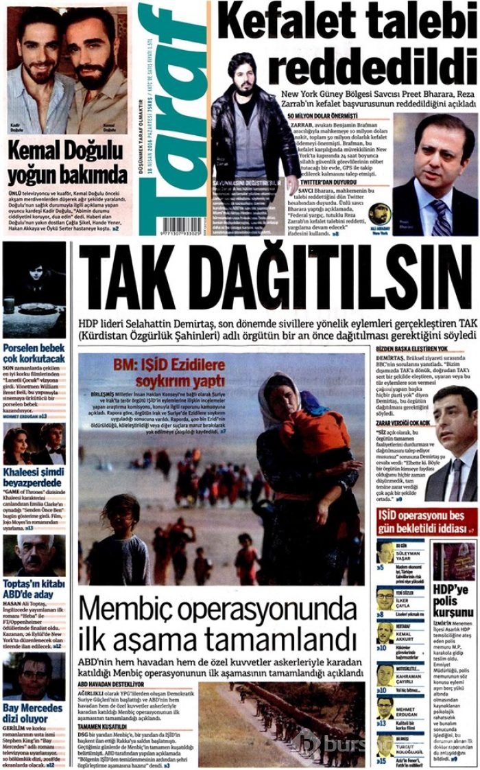 Günün gazete manşetleri - 17 Haziran 2016