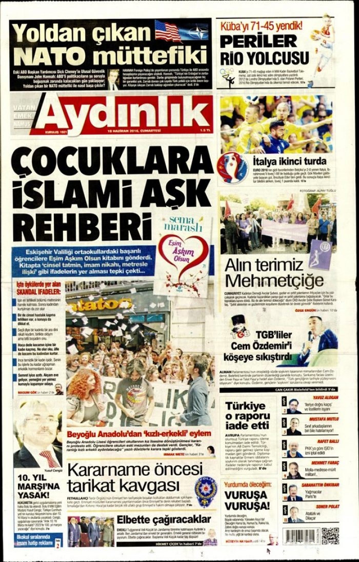 Günün gazete manşetleri - 18 Haziran 2016