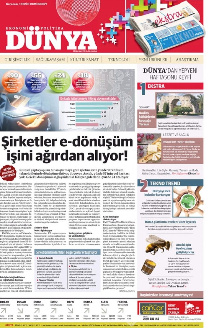 Günün gazete manşetleri - 18 Haziran 2016