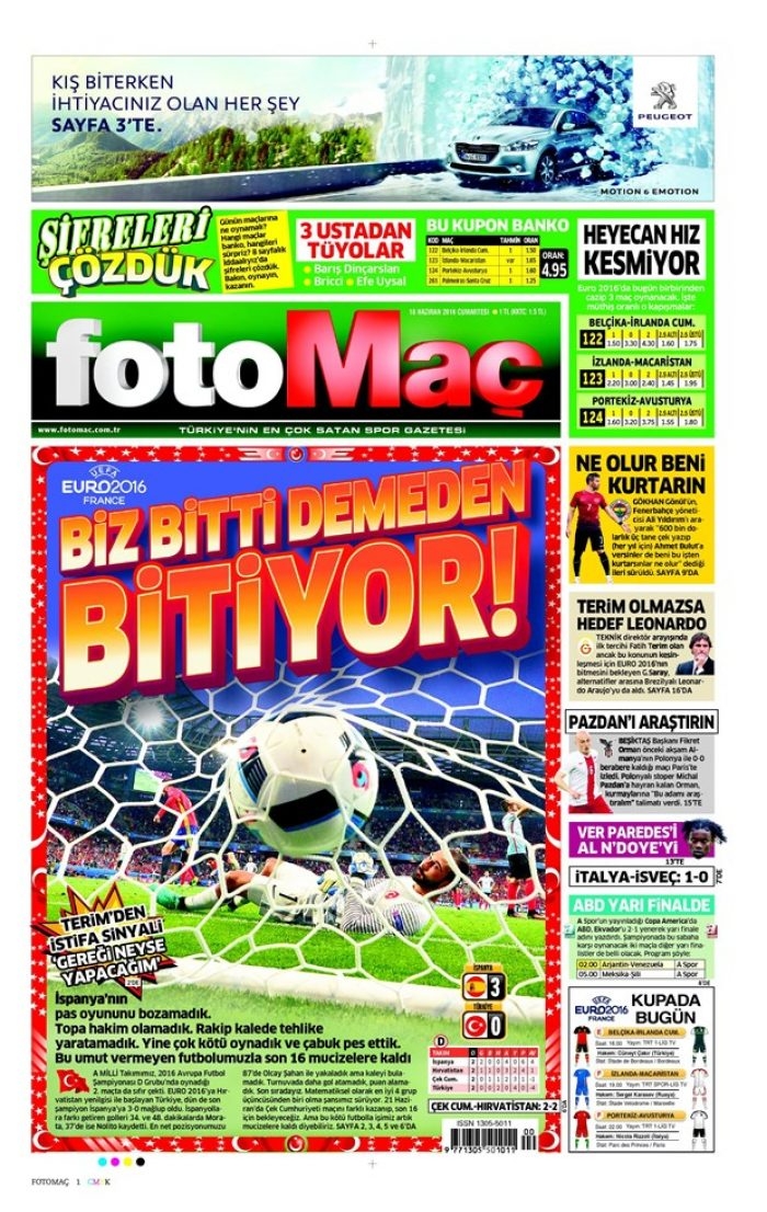 Günün gazete manşetleri - 18 Haziran 2016