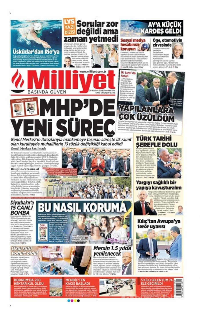 Günün gazete manşetleri - 20 Haziran 2016