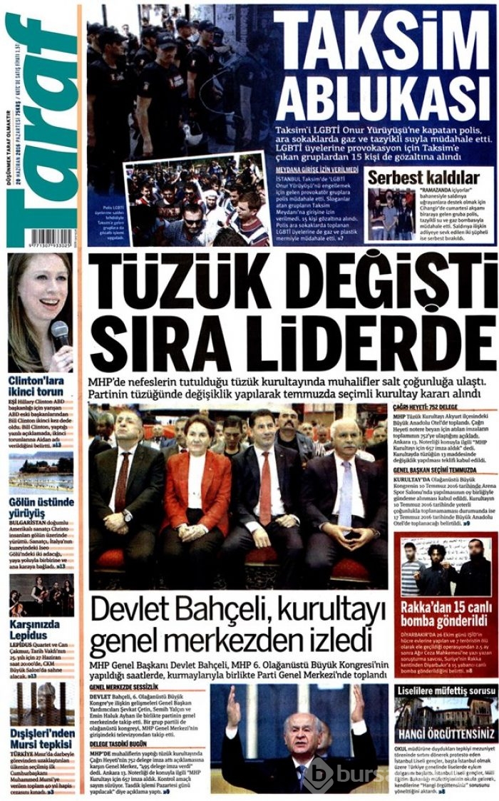 Günün gazete manşetleri - 20 Haziran 2016