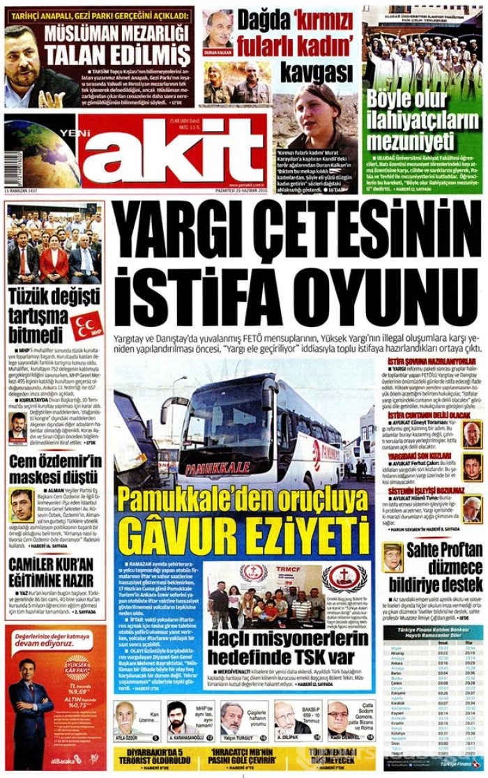 Günün gazete manşetleri - 20 Haziran 2016