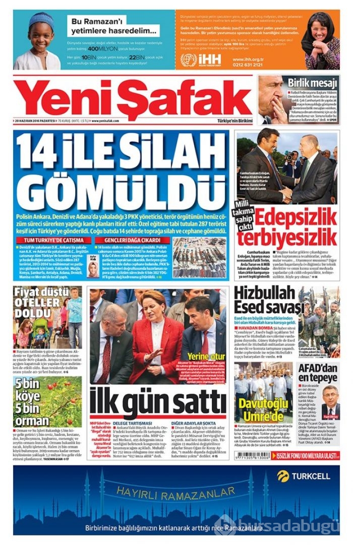 Günün gazete manşetleri - 20 Haziran 2016