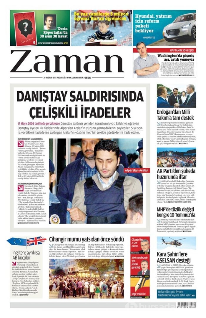 Günün gazete manşetleri - 20 Haziran 2016