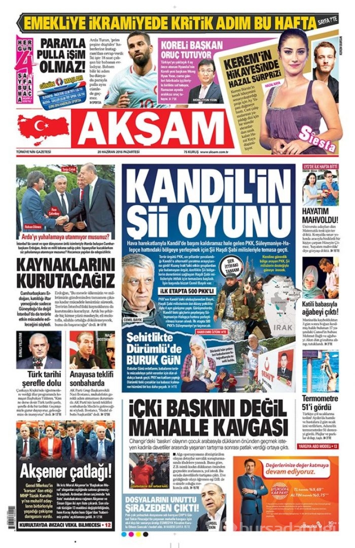 Günün gazete manşetleri - 20 Haziran 2016