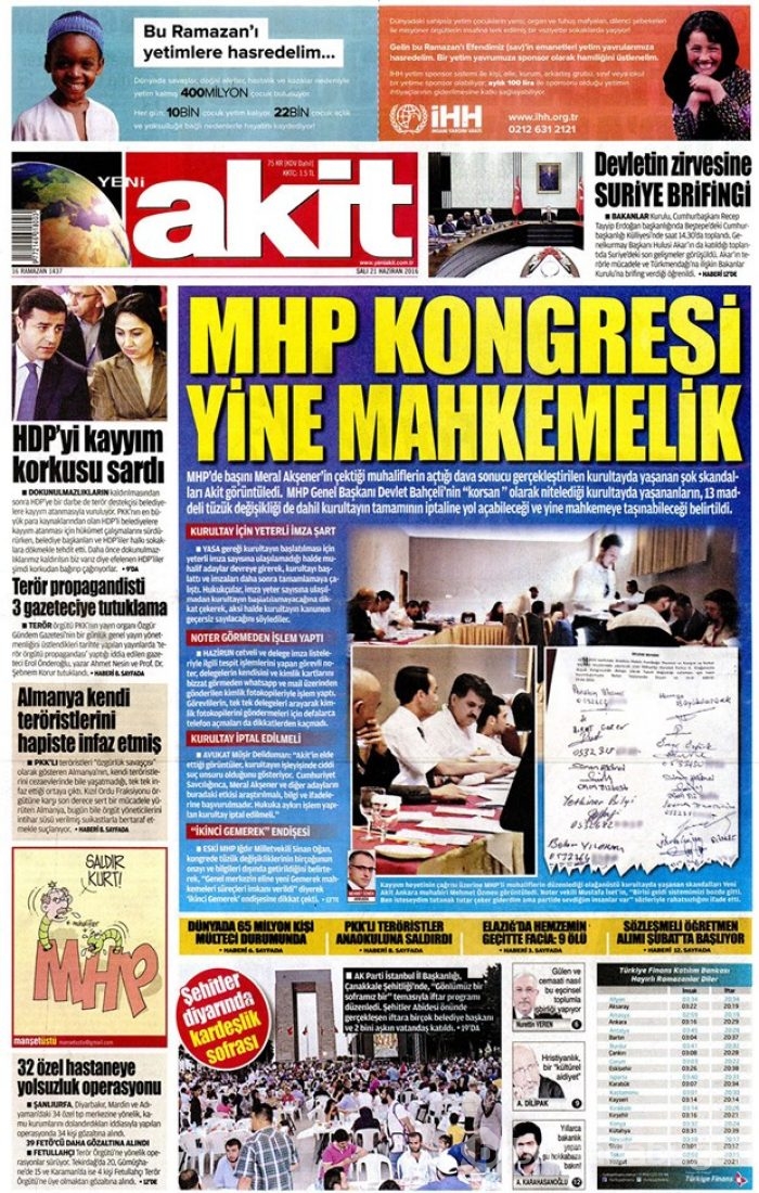 Günün gazete manşetleri - 21 Haziran 2016