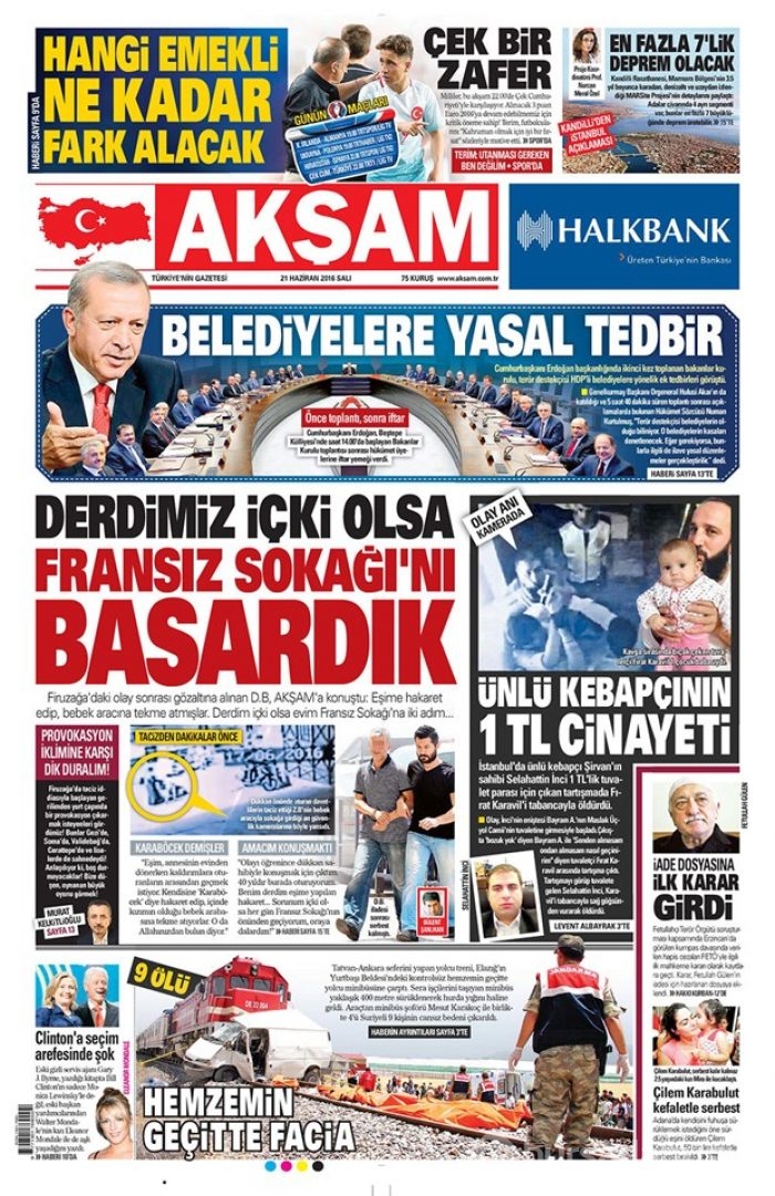 Günün gazete manşetleri - 21 Haziran 2016