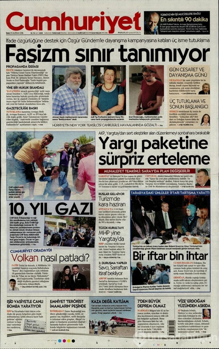 Günün gazete manşetleri - 21 Haziran 2016