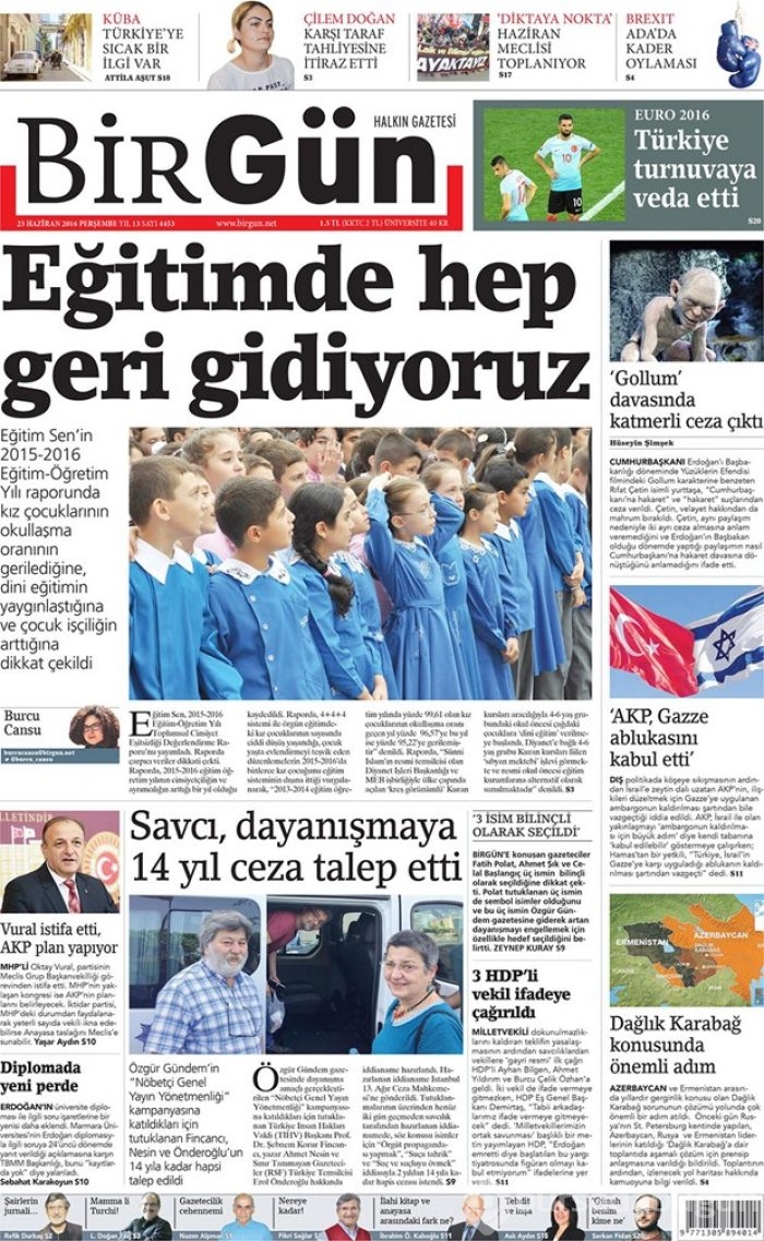 Günün gazete manşetleri - 23 Haziran 2016