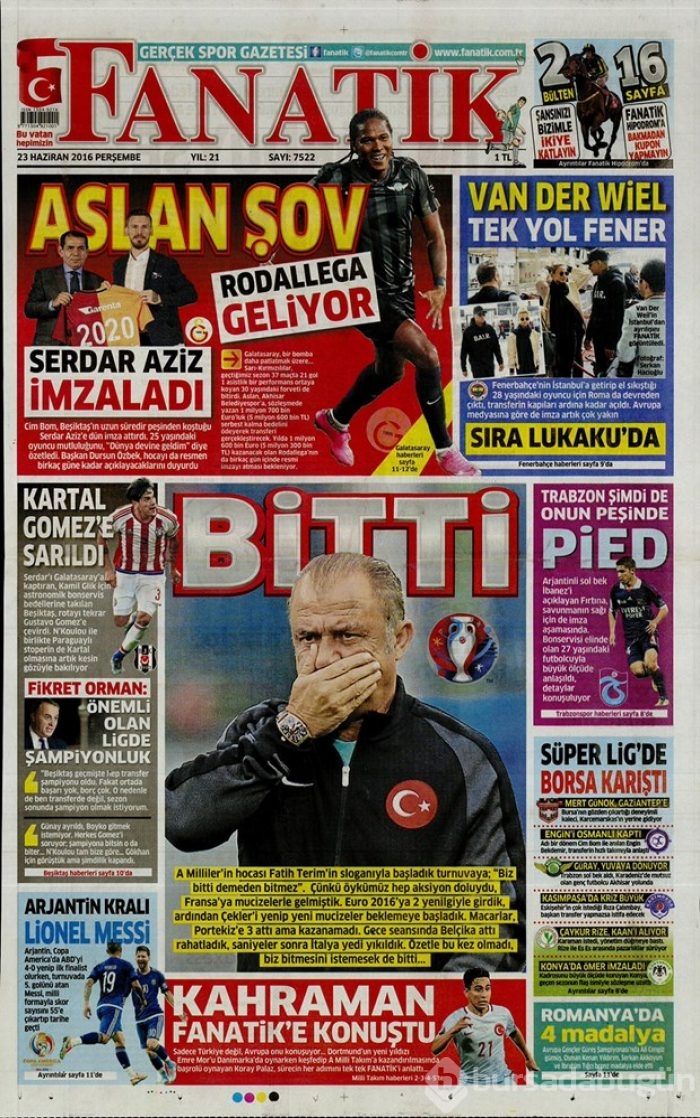 Günün gazete manşetleri - 23 Haziran 2016