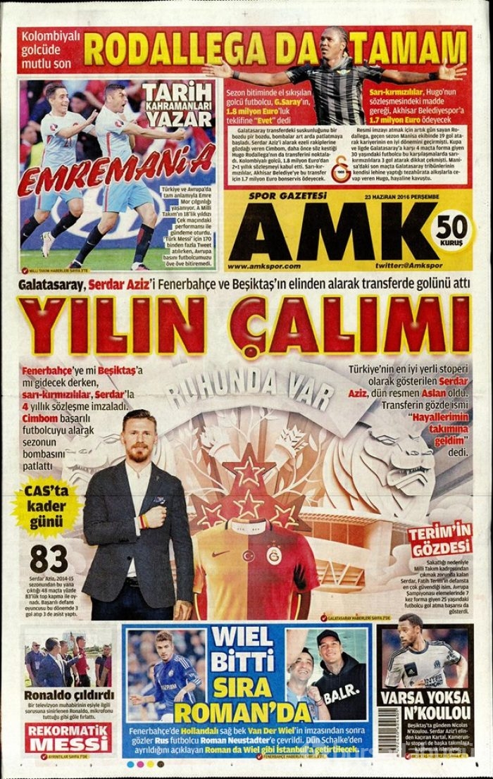 Günün gazete manşetleri - 23 Haziran 2016