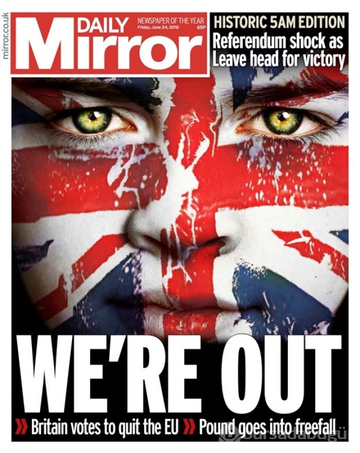 İngiliz basını "Brexit"i böyle gördü:" See EU later!"