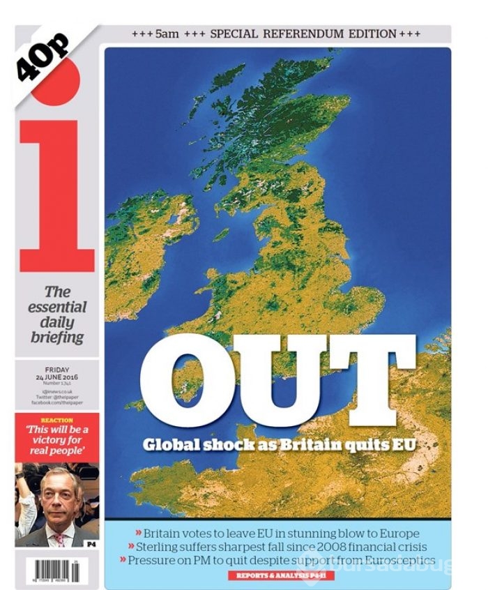 İngiliz basını "Brexit"i böyle gördü:" See EU later!"
