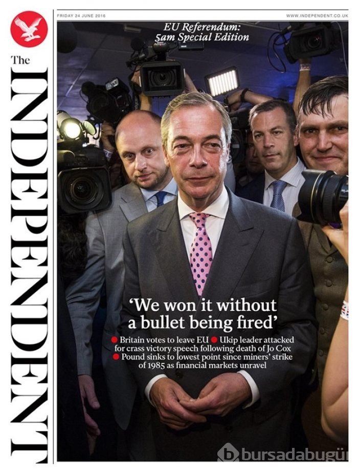 İngiliz basını "Brexit"i böyle gördü:" See EU later!"