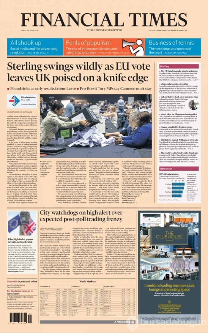 İngiliz basını "Brexit"i böyle gördü:" See EU later!"