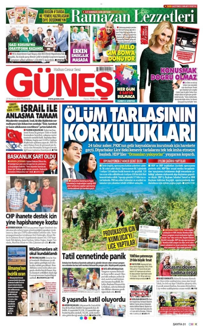 Günün gazete manşetleri (27 Haziran 2016)