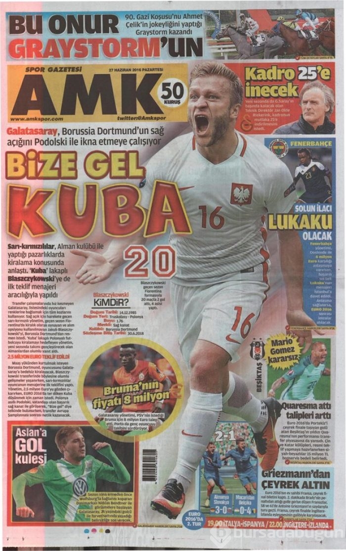 Günün gazete manşetleri (27 Haziran 2016)