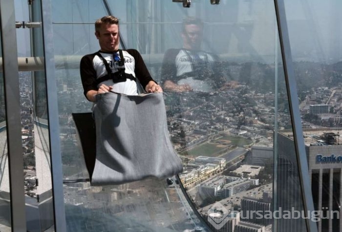 300 metrede korku anları... Her şey 4 saniyelik adrenalin için