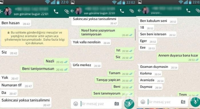 10 yaşındaki kız çocuğa mide bulandıran mesajlar!