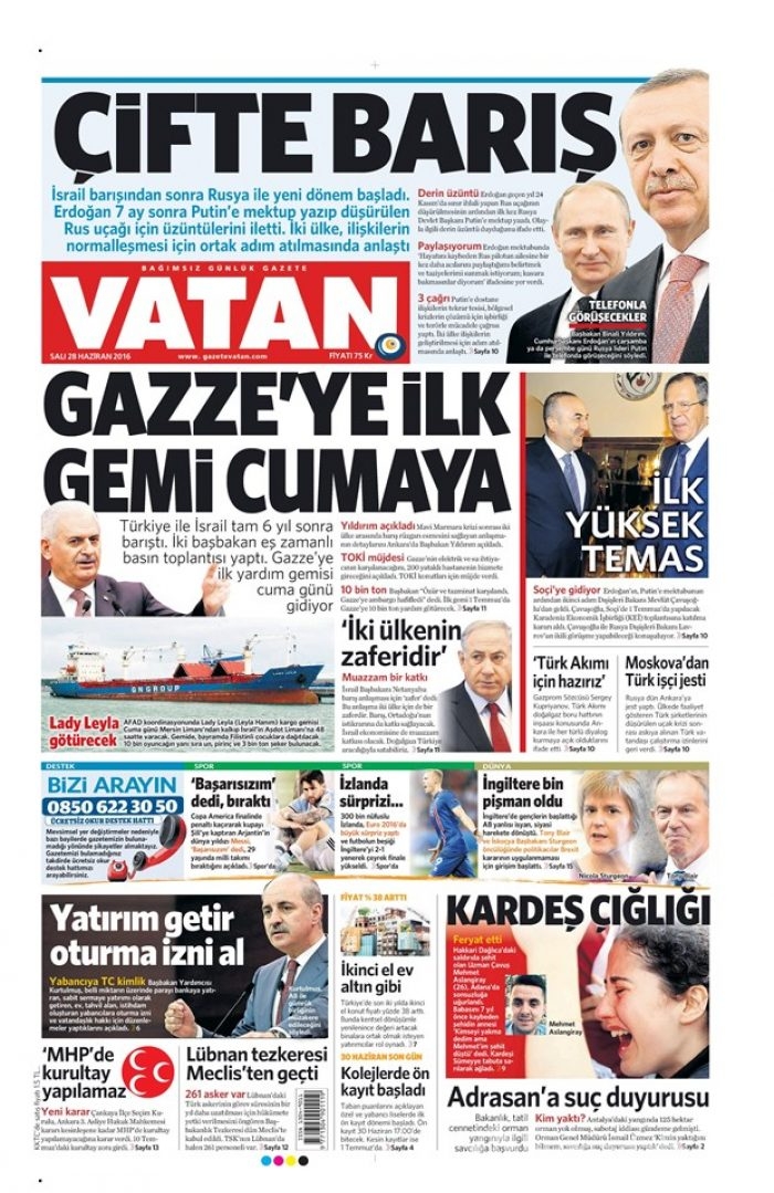 Gazete manşetleri (28.06.2016)