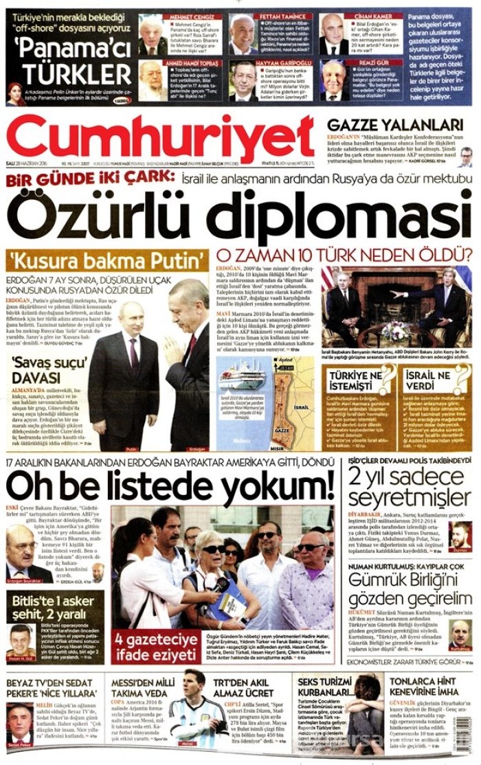 Gazete manşetleri (28.06.2016)
