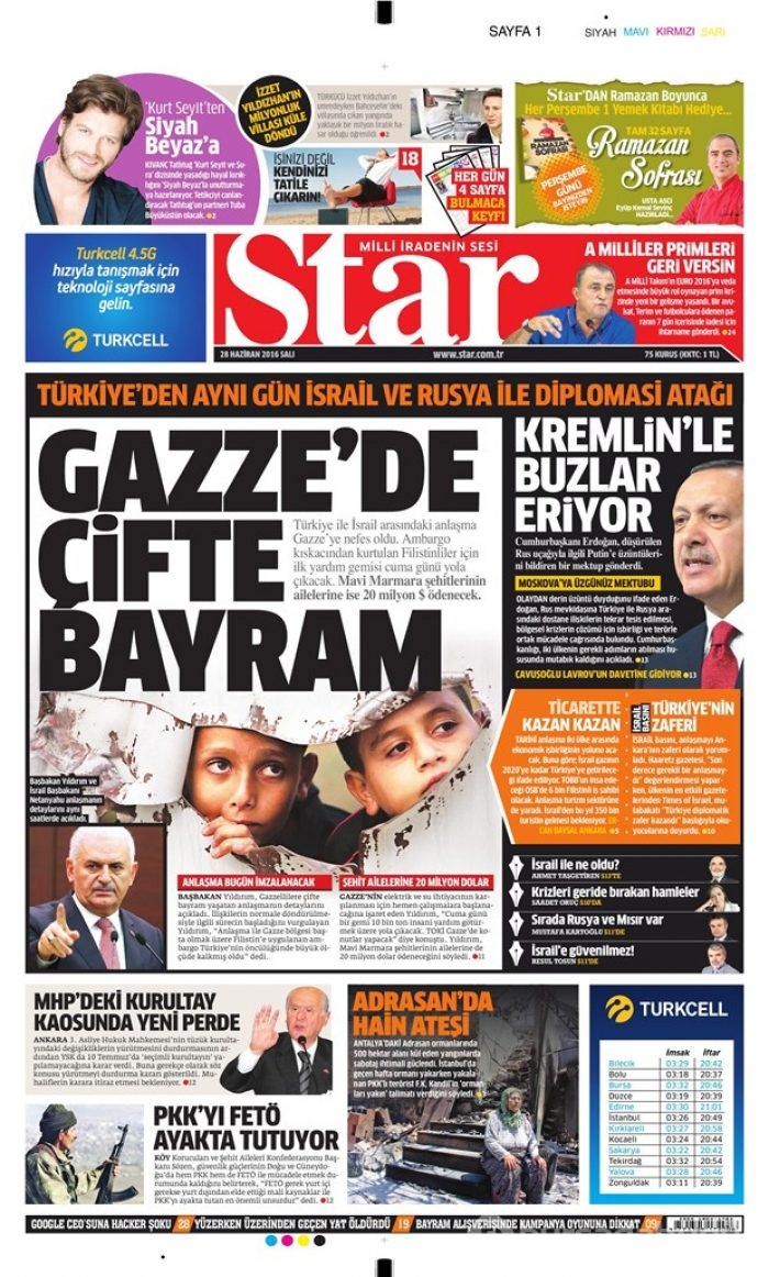 Gazete manşetleri (28.06.2016)