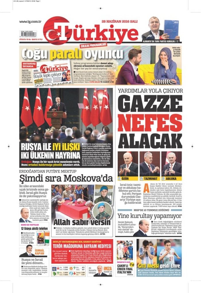 Gazete manşetleri (28.06.2016)