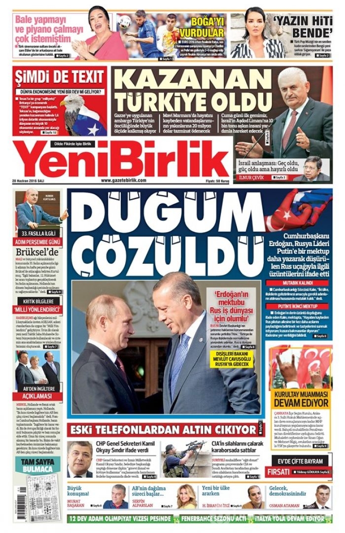 Gazete manşetleri (28.06.2016)