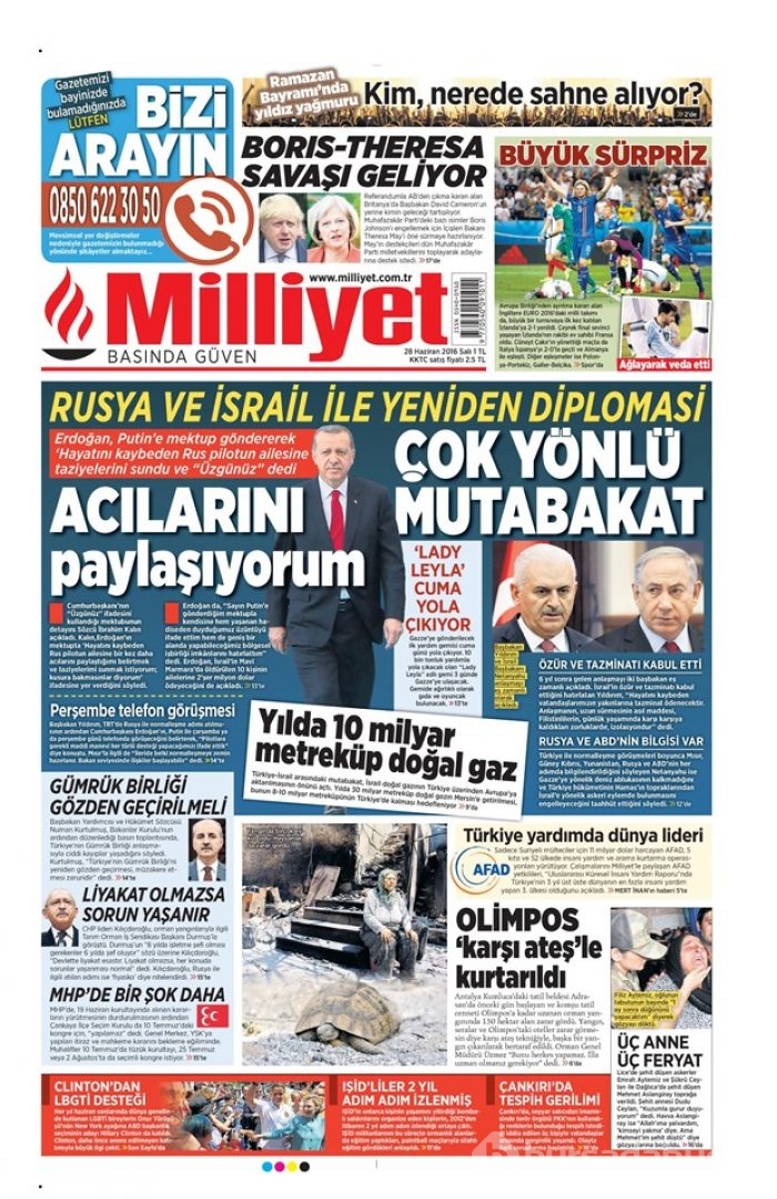 Gazete manşetleri (28.06.2016)