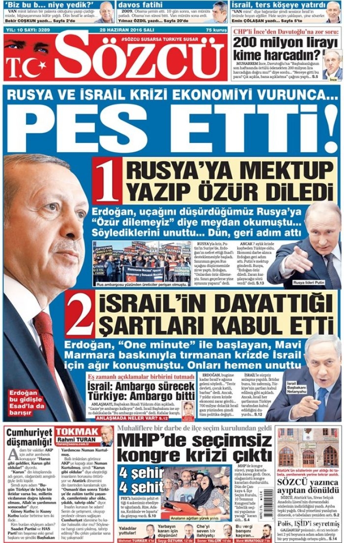 Gazete manşetleri (28.06.2016)